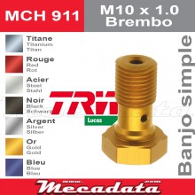 Vis à tête creuse M10 x 1-0 Brembo TRW Lucas MCH 911